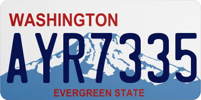 WA license plate AYR7335