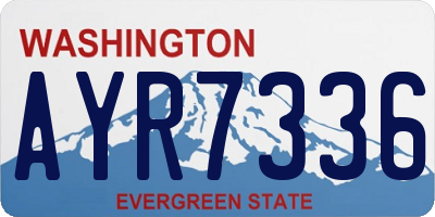 WA license plate AYR7336