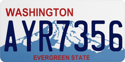 WA license plate AYR7356