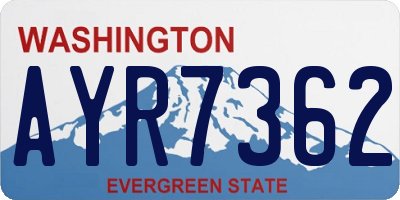 WA license plate AYR7362