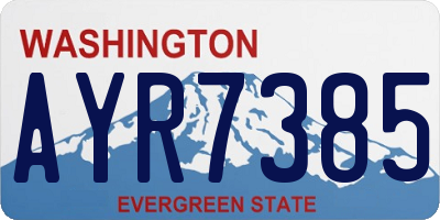 WA license plate AYR7385