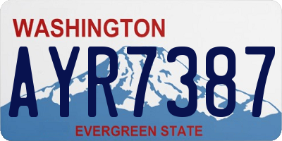 WA license plate AYR7387