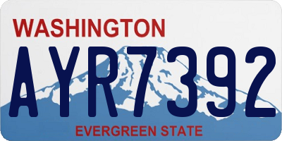 WA license plate AYR7392