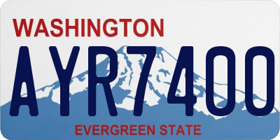 WA license plate AYR7400