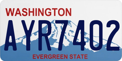 WA license plate AYR7402