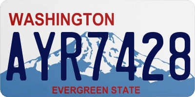WA license plate AYR7428