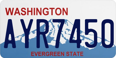 WA license plate AYR7450