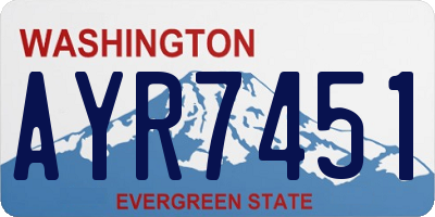 WA license plate AYR7451
