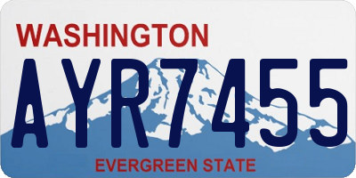 WA license plate AYR7455