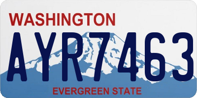 WA license plate AYR7463