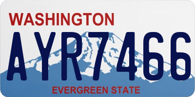 WA license plate AYR7466