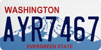 WA license plate AYR7467