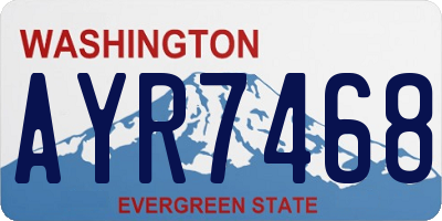 WA license plate AYR7468