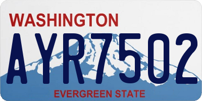 WA license plate AYR7502