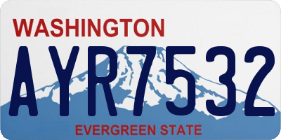 WA license plate AYR7532