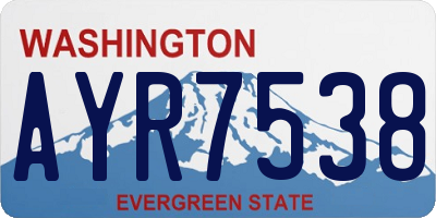 WA license plate AYR7538