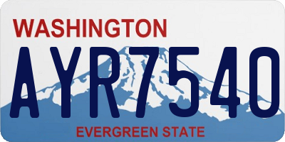 WA license plate AYR7540