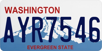 WA license plate AYR7546