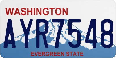WA license plate AYR7548