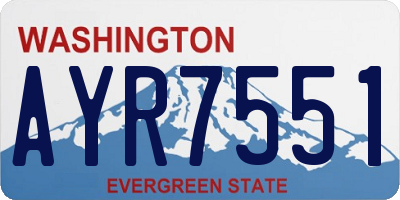 WA license plate AYR7551