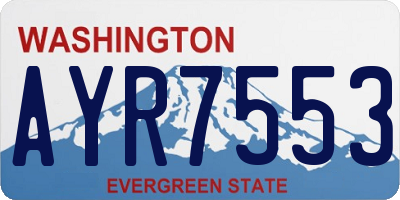 WA license plate AYR7553