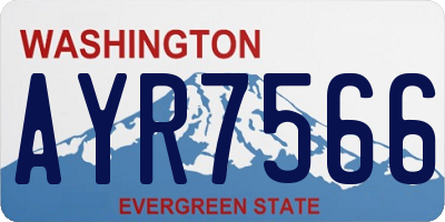 WA license plate AYR7566
