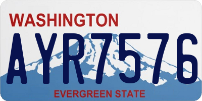 WA license plate AYR7576