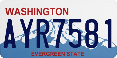 WA license plate AYR7581