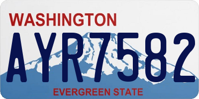 WA license plate AYR7582
