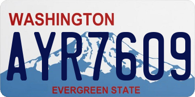 WA license plate AYR7609