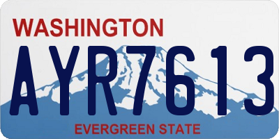 WA license plate AYR7613