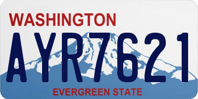 WA license plate AYR7621