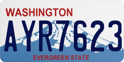 WA license plate AYR7623