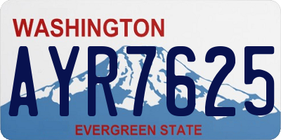 WA license plate AYR7625