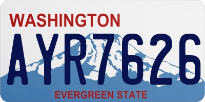 WA license plate AYR7626