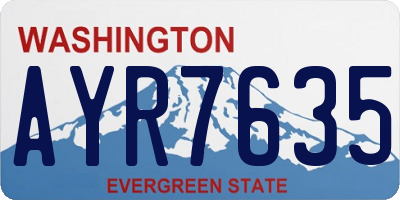 WA license plate AYR7635