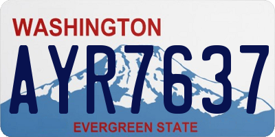 WA license plate AYR7637