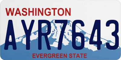 WA license plate AYR7643