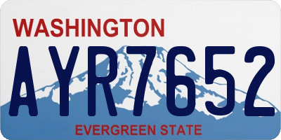 WA license plate AYR7652