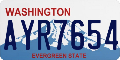 WA license plate AYR7654
