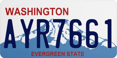 WA license plate AYR7661
