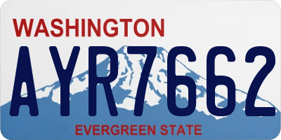 WA license plate AYR7662