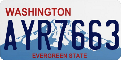 WA license plate AYR7663