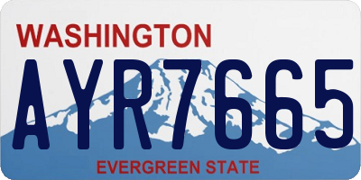 WA license plate AYR7665