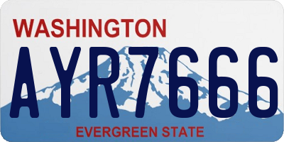 WA license plate AYR7666