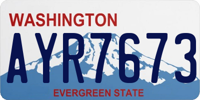 WA license plate AYR7673