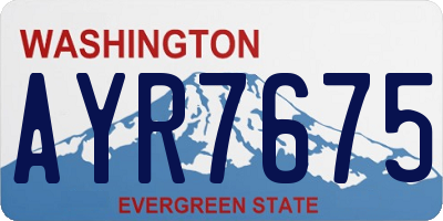 WA license plate AYR7675