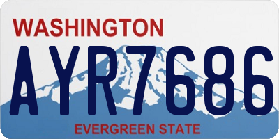 WA license plate AYR7686