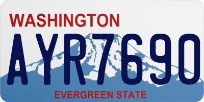WA license plate AYR7690