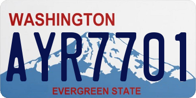 WA license plate AYR7701